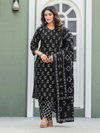 Black Colour Cotton Blend With Print Kurti With Pant Dupatta Online Wholesale Aaradhna 2029